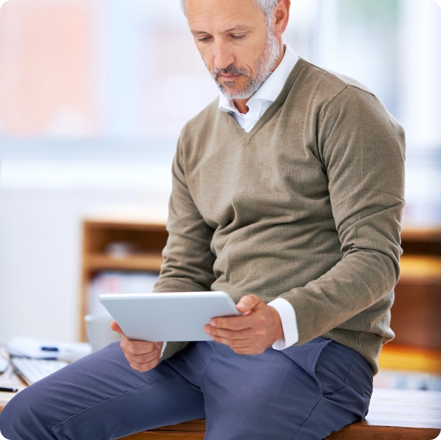 Educator using a tablet